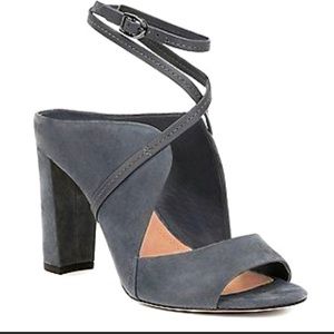 AD Daughters gray suede block heels with ankle strap - never worn